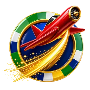 Sinal dos jogos de crash com avião na curva dourada